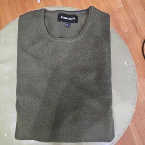 Olive Washable Merino Crew Neck Sweater